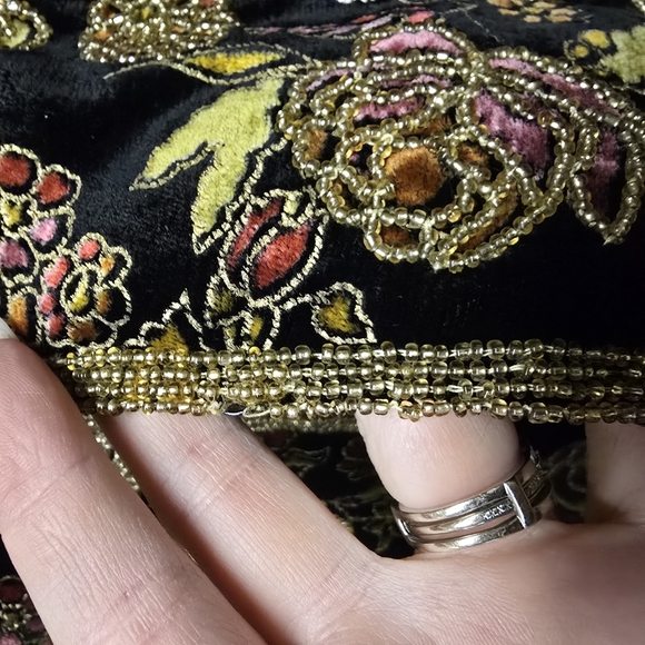 Papell Boutique Floral Embroidered Blazer - Black and Gold - Picture 10 of 14